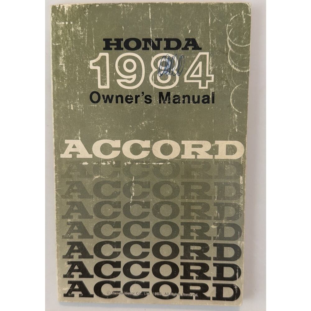 1984 Honda Accord Owner's Manual 00X31-SA5-6203